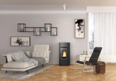 Poêle à granulés EXTRAFLAME Mirka Plus 8 kW Noir – Image 2