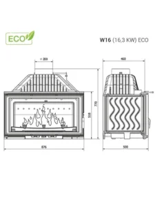 Insert à bois encastrable W16 ECO 16,3kW Haut rendement 80,4 % – Image 2